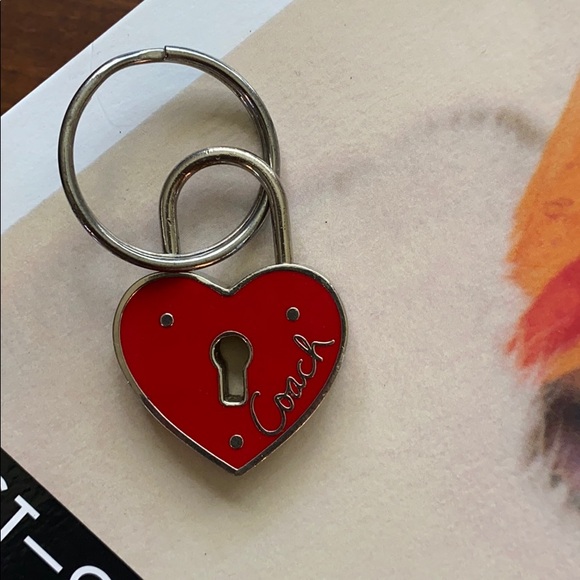 Coach heart lock keychain